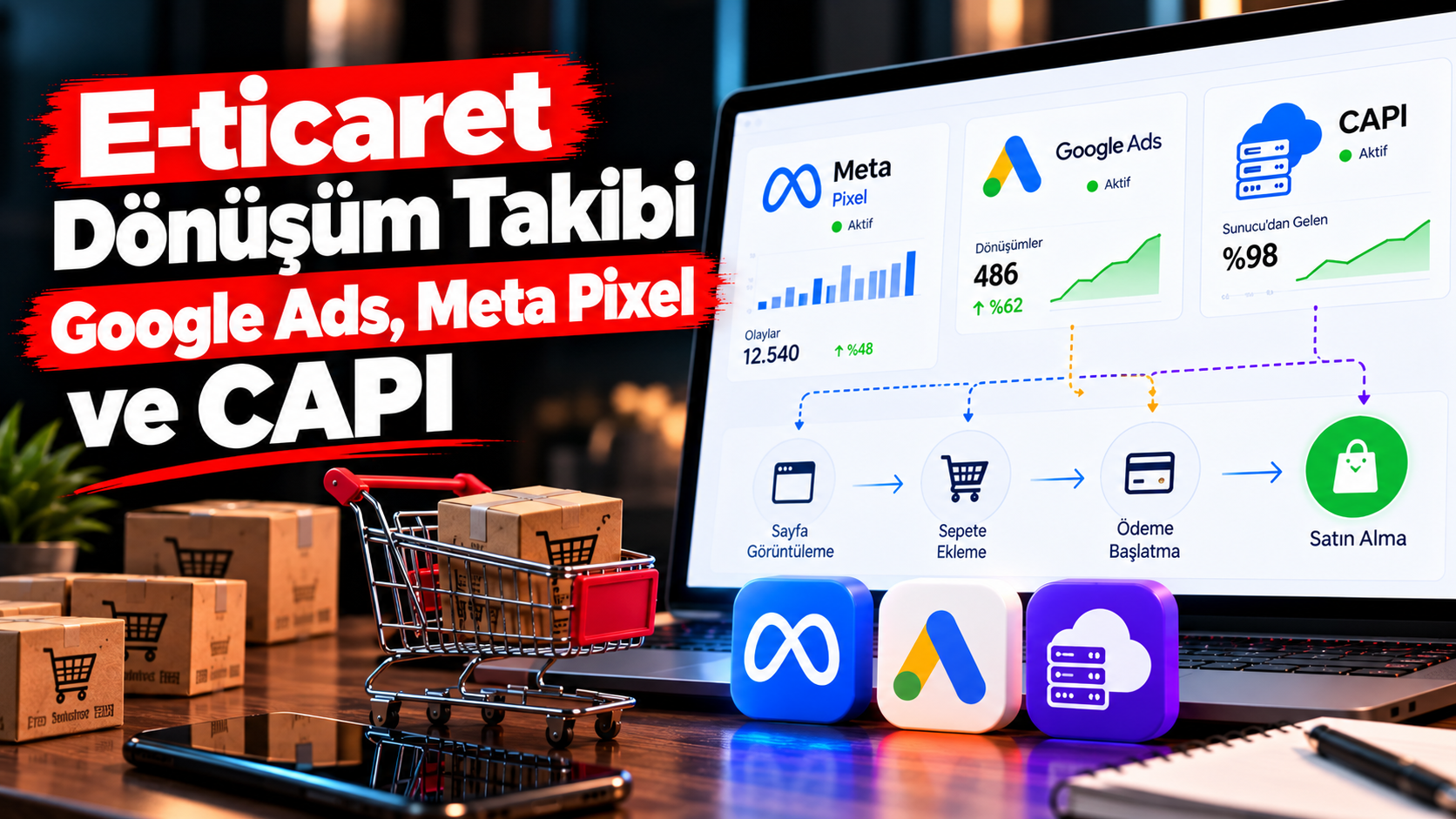 E-Ticaret Dönüşüm Takibi: GA4, Google Ads, Meta Pixel, CAPI