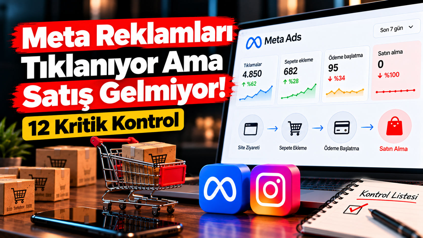 Meta Reklamları Tıklanıyor Ama Satış Gelmiyor: 12 Kontrol